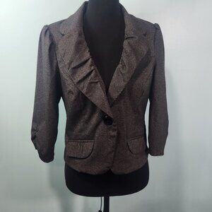 MyMichelle juniors Large black pin stripe blazer jacket button down office
Lot H